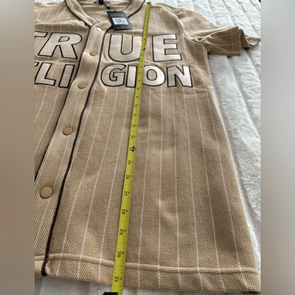 True Religion Baseball Embroidered Logo Jersey Men's Travertine- NWT Medium